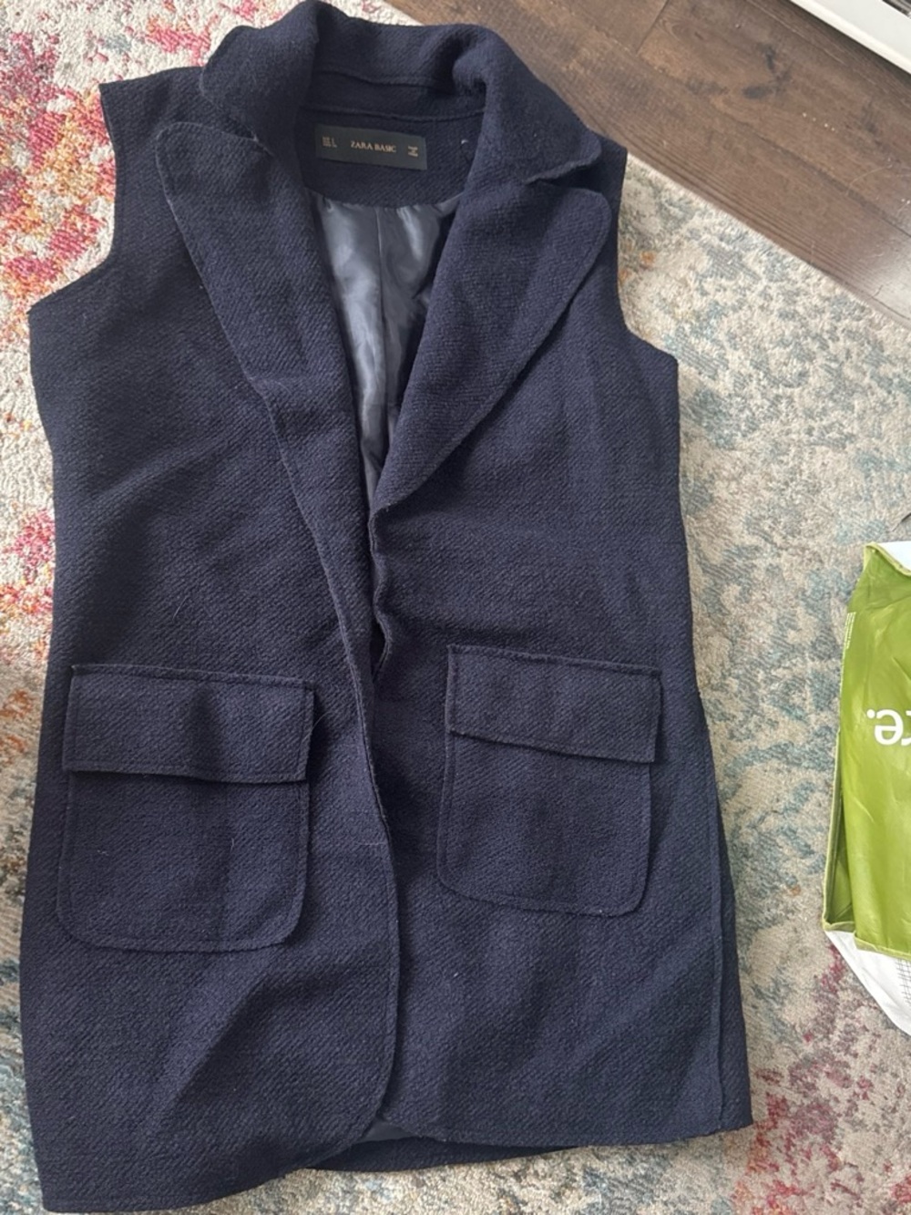 Zara Women's Navy Sleeveless Vest Small